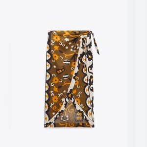 Linen Blend Pareo Wrap Skirt by Zara